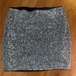 NWT Express Silver Sequin Mini Skirt